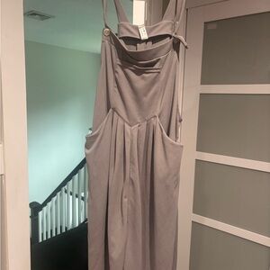 HALARA Light Gray Ribbed overalls XL